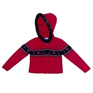 Hartstrings Hooded Full Zip Sweater Jacket Size 4